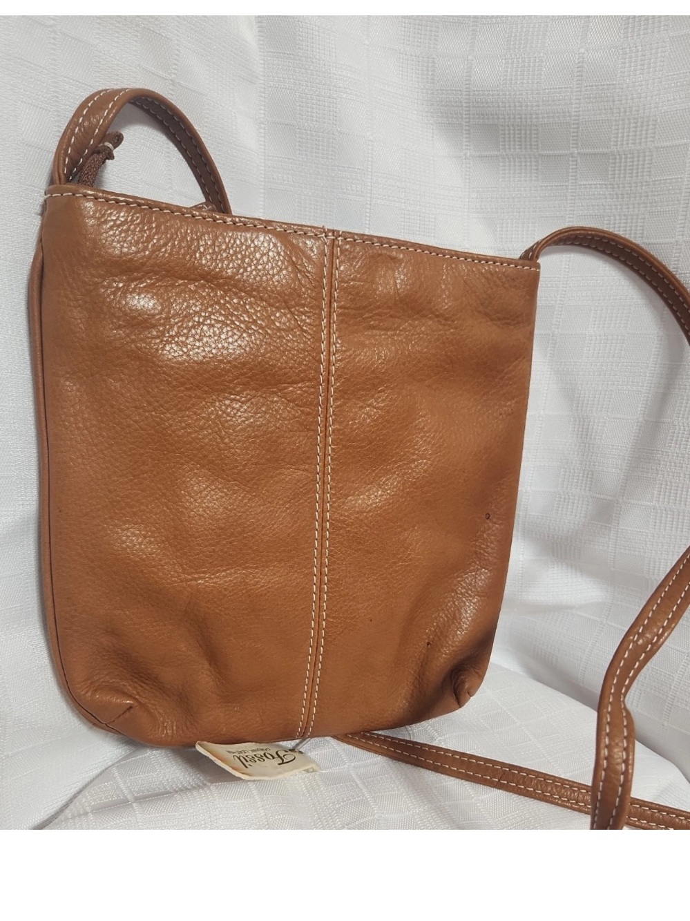 Fossil Brown Leather Crossbody with Colorful Floral Embroidery - Picture 6 of 9